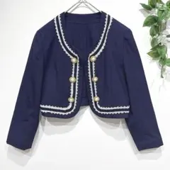 ショート丈 ノーカラージャケット