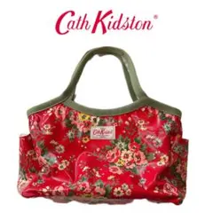 美品 Cath Kidson トートバッグ 花柄 赤 レッド