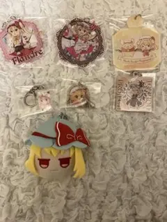 東方project フランドール グッズ キーホルダー 缶バッジ 7個 セット