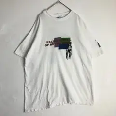 3585　USA製　90s シングルステッチ　スキービッグプリント　Tシャツ　白