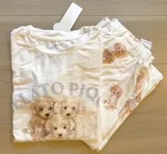 【新品未使用】ジェラートピケ　トイプードルワンポイントTシャツ&総柄ロングパンツ