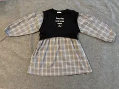 最終値下げ　ALGY チェック 長袖ワンピース　サイズ　140