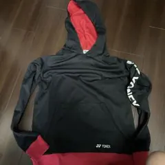 YONEX フード付きスウェット Lサイズ 黒/赤