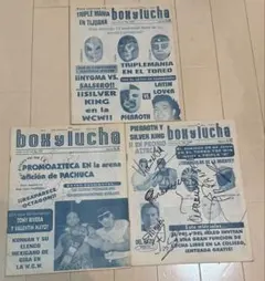 年代物1995年ルチャリブレグッズ】対戦カード、box y luchaなど7点