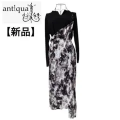 【新品タグ付】antiqua ワンショルダーサロペットスカート　ニュアンス　Ｍ