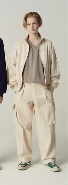 HERILL セットアップ ソフトツイストオーガニックチノブルゾン+カーゴパンツ