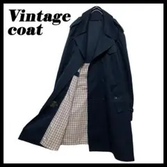 交渉アリ❗️ ヴィンテージ トレンチコート ロング ネイビー