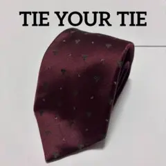 美品 TIE YOUR TIE 高級シルクネクタイ ボルドー 小紋柄 イタリア製
