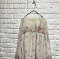 ローラアシュレイ とても素敵なボタニカル 花柄 デザイン ブラウス 