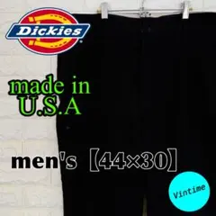 V978 USA製【Dickies】刺繍ロゴ ワークパンツ【メンズ44×30】