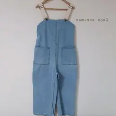 美品 サマンサモスモス SM2 オーガニックコットン混デニムサロペット