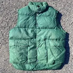 70s LLBean エルエルビーン ダウンベスト グリーン 筆記体 USA製