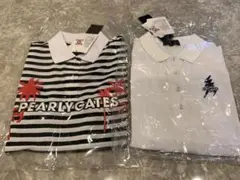 新品タグ付きPEARLY GATES ストライプ ゴルフポロシャツ 2点セット