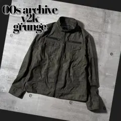 y2kグランジ ムラ染 トラッカージャケット パンク 短丈00s archive