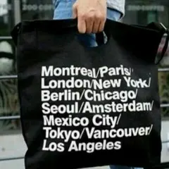 新品★送料無料☆アメリカン 大人気 英字 トート バッグ 黒 ブラック880