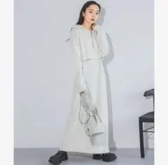 ✨極美品✨JEANASIS ハーフZIPパーカーワンピース ホワイト アイボリー