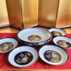 【未使用品】有田焼　仁祥窯　錦友禅　金彩染錦　古伊万里　おもてなし揃6点　元箱入