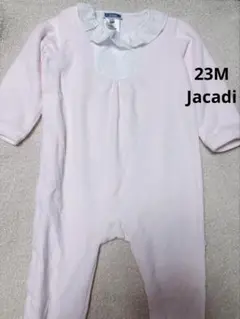 訳あり　新品 jacadi ピンク　フリルロンパース パジャマ　23M