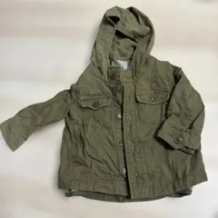 オリーブ色 フード付きジャケット