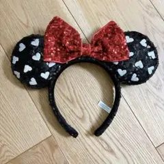 ミニーカチューシャ ディズニーシー ディズニーランド ハート柄 スパンコール