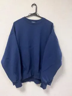 Alma Design 長袖 トレーナー　裏起毛　暖かい　ゆるダボ　青 LL