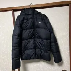 TOMMY ブラック メンズダウンジャケット Sサイズ フード付き