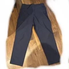 ネイビー ワイドパンツ ドローコード付き