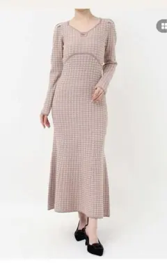 未使用　リゼクシー　バイカラーツイードニットワンピース