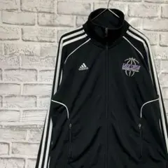 アディダス ジャージ　トラックジャケット　ブラックXL ロゴ刺繍88