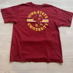 【カレッジ古着】アイオワ州立大学マスコット Tシャツ バーガンディ LIowa