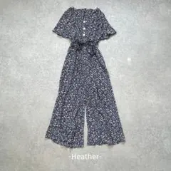Heather/オールインワン/F/ネイビー/花柄/大人可愛い/綺麗め/フレア