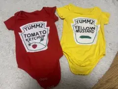 トマトケチャップ・イエローマスタードロンパースセット