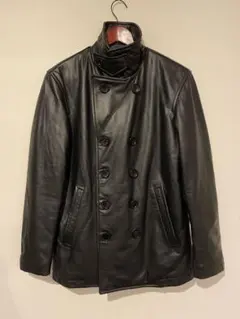 【美品】レザーPコート 牛革製 BEAMS S~Mサイズ相当 レザージャケット
