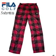 美品　FILA GOLF 中綿　チェック柄パンツ Sサイズ相当　冬ゴルフ