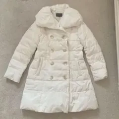ホワイト　アイボリー　ダウンコート　ピーチスキン