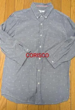 k*i様 CORISCO グレー アンカー柄 七分袖シャツ Lのサムネイル