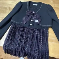 美品❗️フォーマルドレス 黒とピンクの水玉模様　4点セット