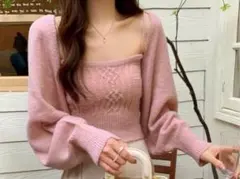 キャミソール　ニットキャミソール　ボレロ　アンサンブル　カーディガン　秋冬