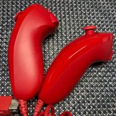 【フルメンテナンス】Wii WiiU ヌンチャク レッド 赤色 2個セット a