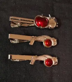 ネクタイピン 3点セット りんご・さくらんぼモチーフ