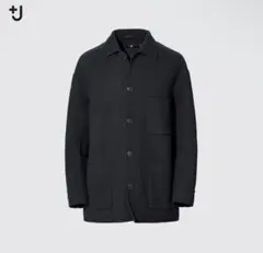 【ユニクロ+j】ウールブレンドオーバーサイズシャツジャケット　グレー　M