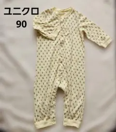 ユニクロ 花柄ロンパース イエロー　90