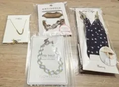 mikka ゴールドチェーンネックレスとアクセサリー4点セット