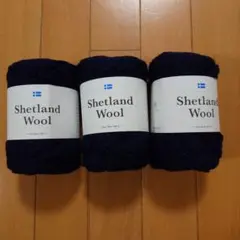 DARUMA Shetland Wool 3個と25g ５番 紺色