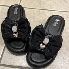 厚底 美脚 リボンスリッパ（超美品）