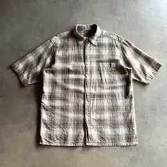 PENDLETONオンブレチェックシャツ美品Lペンドルトン半袖リネン麻LINEN