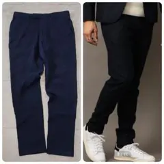 【ビューティアンドユース】サキソニーノープリーツパンツ ウールスラックスL 秋冬