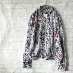 【H&M】花柄 フルジップアップ 長袖ジャンバー Lサイズ a3174