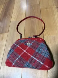 今月末まで限定値下げ↓ヴィヴィアンウエストウッド赤グレー チェック ハンドバッグ