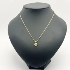 096N【高見え】一粒CZダイヤネックレス K18コート ゴールド 上品人気